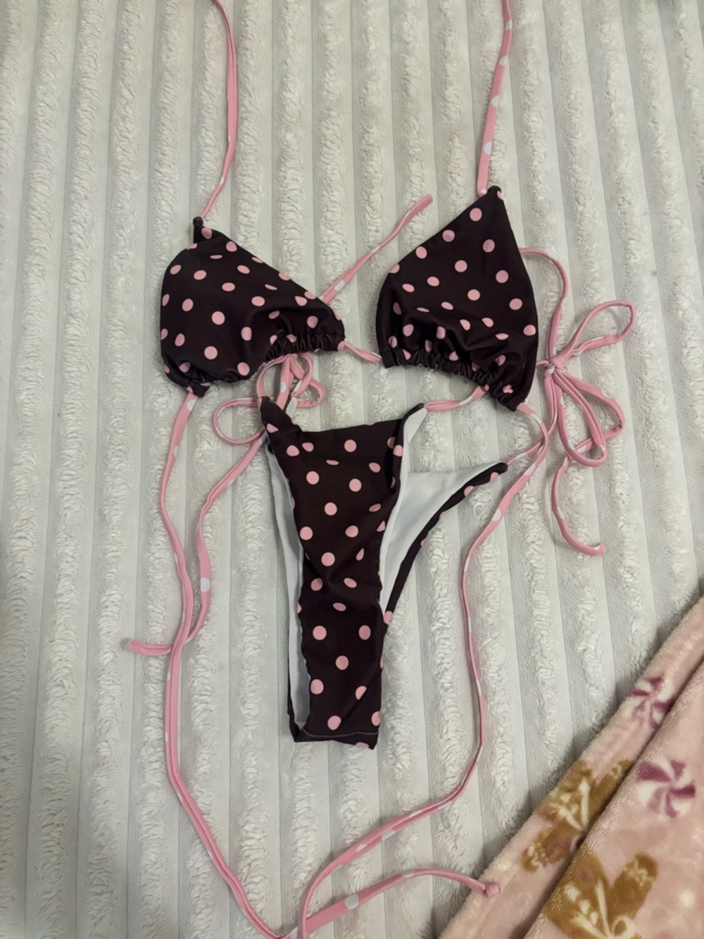 Pink Polka Dot String Bikini